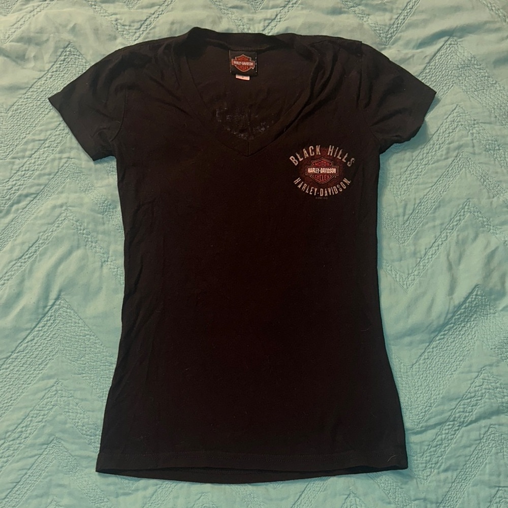 Harley-Davidson Women's Black V-Neck Top
